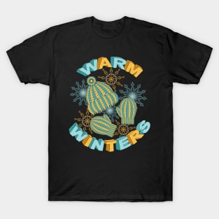 Warm Winters - Knitted Mittens And Hat Art T-Shirt